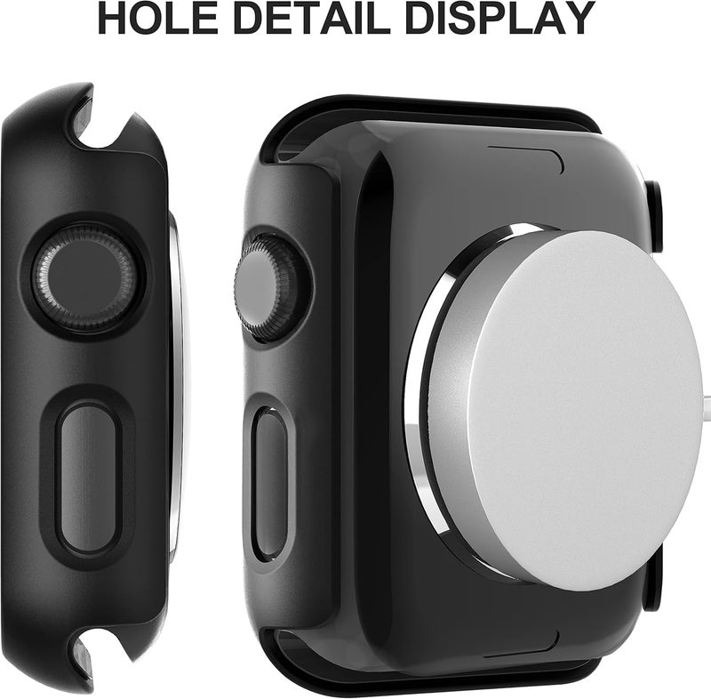 Diruite 2-Pack for Apple Watch Series 3/2/1 38mm Case, Ultra-Thin All-Around Tempered Glass Screen Protector Protection Cover for iWatch 38mm - Black - Image 4